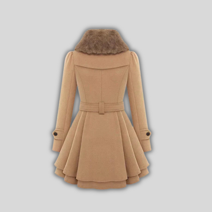 Paula™ | Eleganter Trenchcoat mit veganem Fell