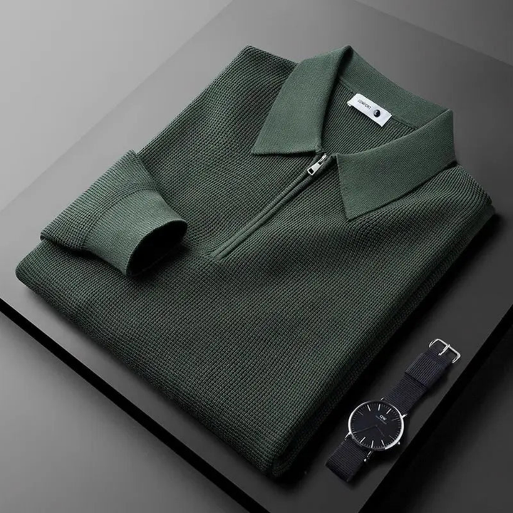 Sergio™ | Exclusieve Gebreide Longsleeve Polo