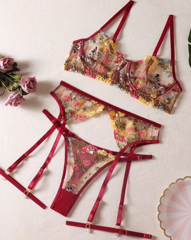 Daisy™ | 3-delige Franse lingerie set